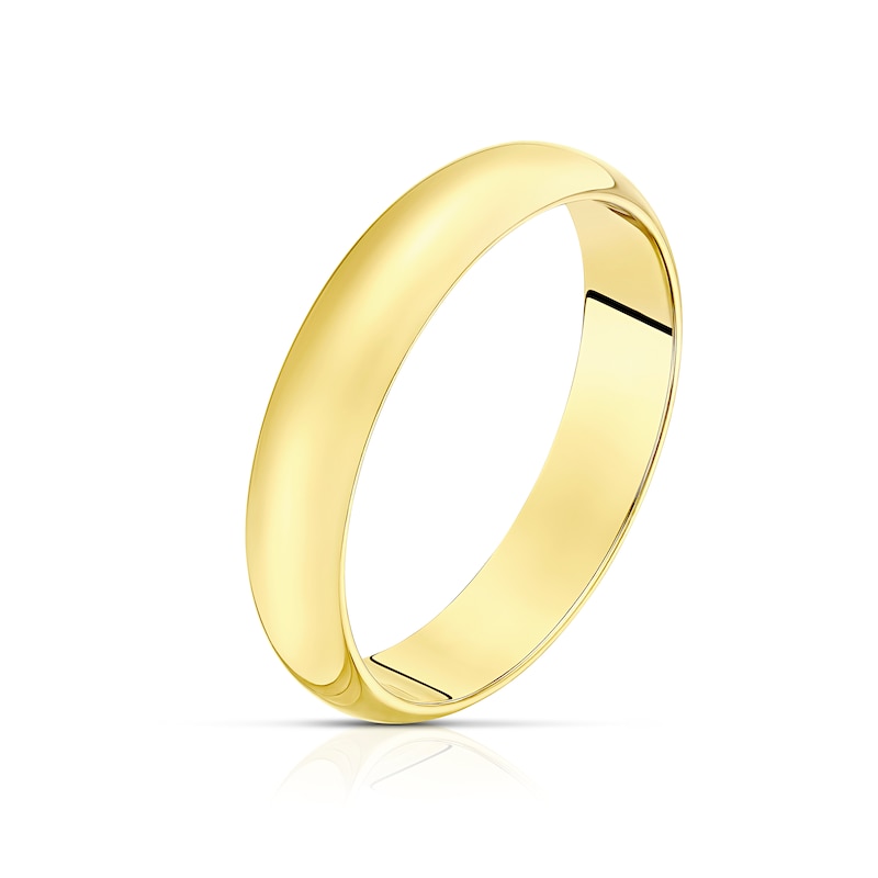 Main Image 2 of 9ct Yellow Gold 4mm Extra Heavy D Shape Ring