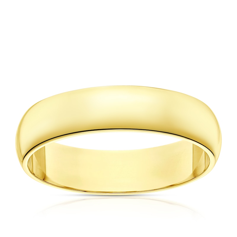 Main Image 1 of 9ct Yellow Gold 5mm Extra Heavy D Shape Ring