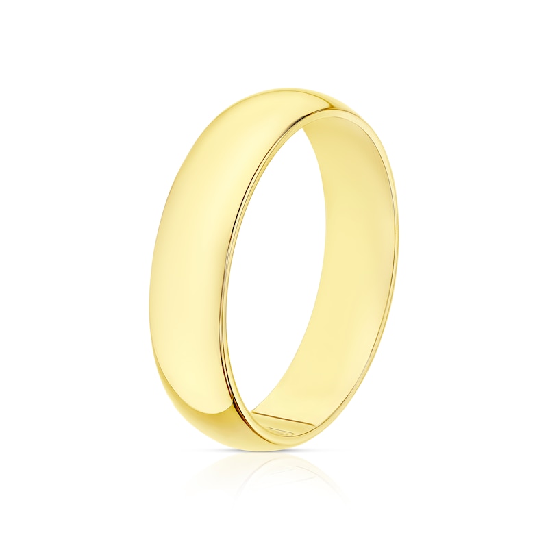 Main Image 2 of 9ct Yellow Gold 5mm Extra Heavy D Shape Ring
