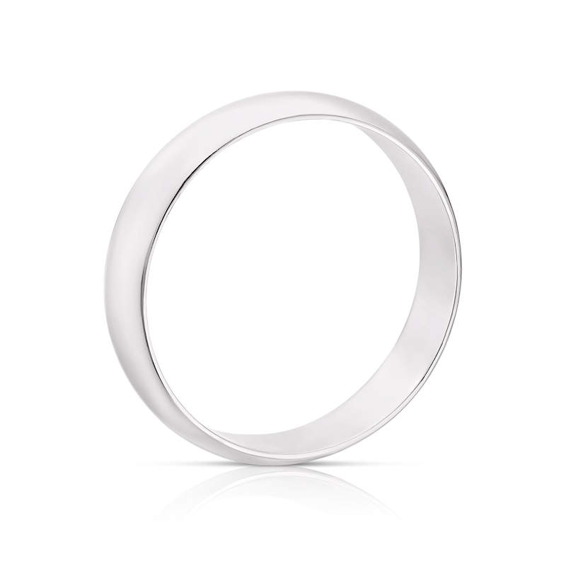Main Image 3 of 9ct White Gold 5mm Extra Heavy D Shape Ring