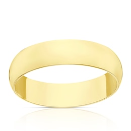 9ct Yellow Gold 6mm Extra Heavy D Shape Ring