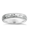 Thumbnail Image 1 of 9ct White Gold Ladies' 4mm Patterned Wedding Ring