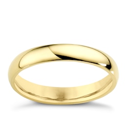18ct Yellow Gold 3mm Extra Heavy D Shape Ring