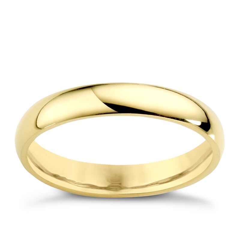 Main Image 1 of 18ct Yellow Gold 3mm Extra Heavy D Shape Ring