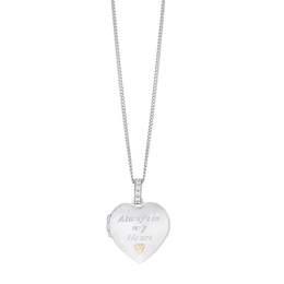 Sterling Silver & 9ct Gold Heart Locket With 18&quot; Chain