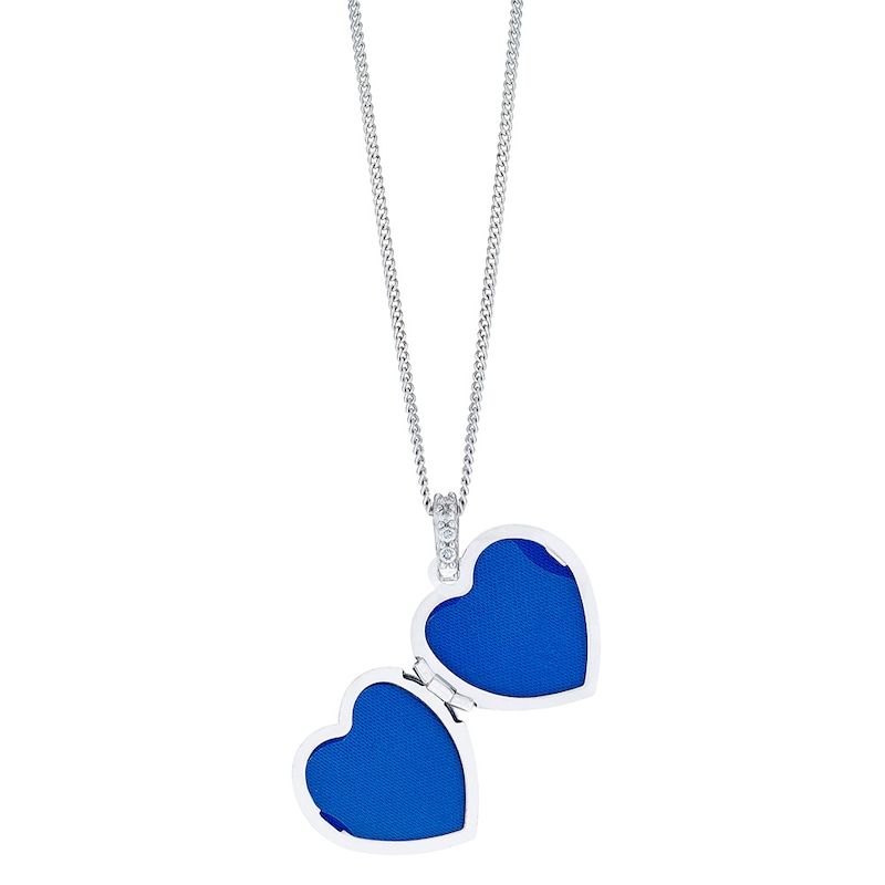 Main Image 2 of Sterling Silver & 9ct Gold Heart Locket With 18" Chain