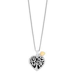 Silver & 9ct Gold Tree Design 18 inches Locket