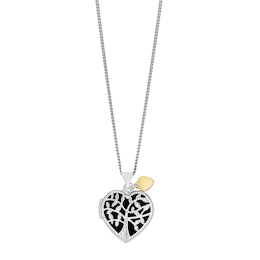Sterling Silver & 9ct Gold Tree Design 18" Locket