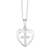 Thumbnail Image 0 of Sterling Silver & Crystal Heart With Cross Pendant