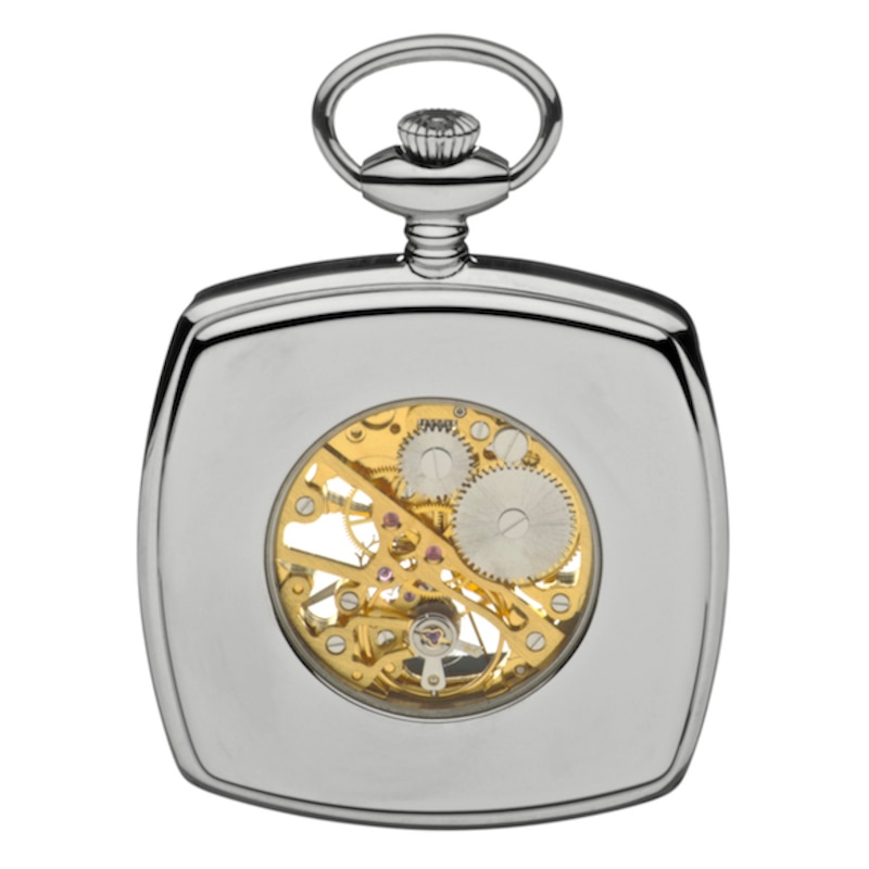 Mount Royal Two-Tone Mechanical Skeleton Dial Pocket Watch