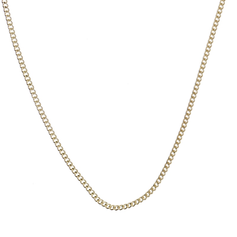 Main Image 1 of 9ct Yellow Gold Solid 20" Dainty Curb Chain