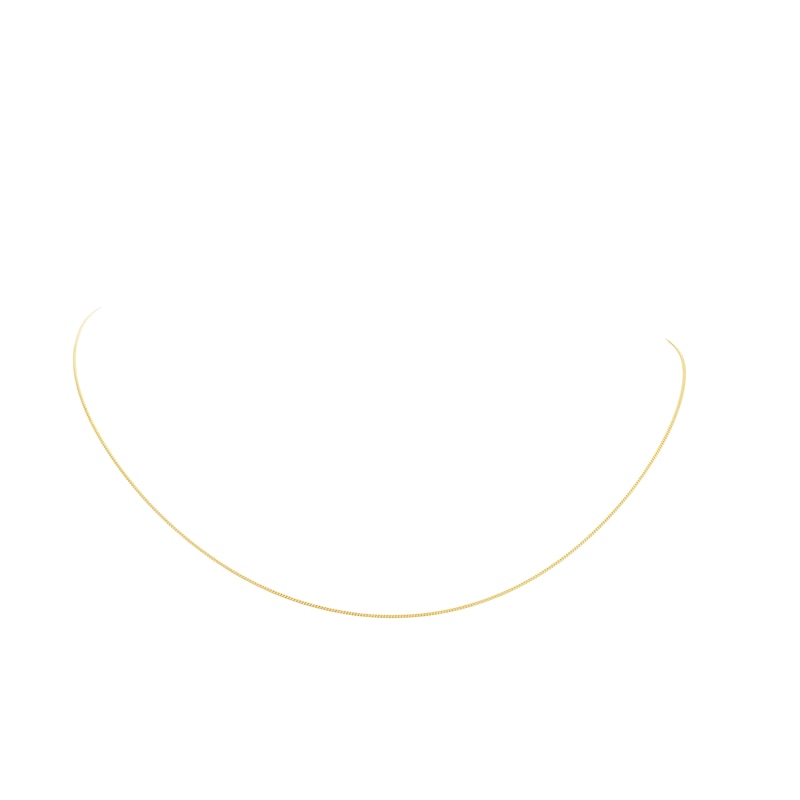 Main Image 3 of 9ct Yellow Gold Solid 18" Dainty Curb Chain