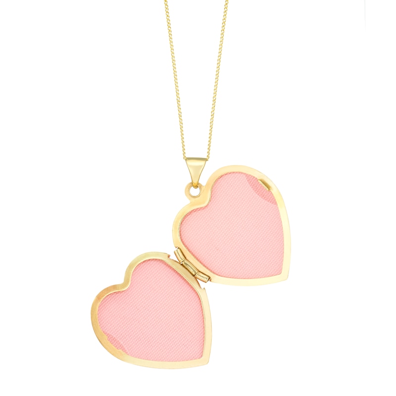 Main Image 2 of 9ct Yellow Gold 21mm Diamond Set Heart Locket