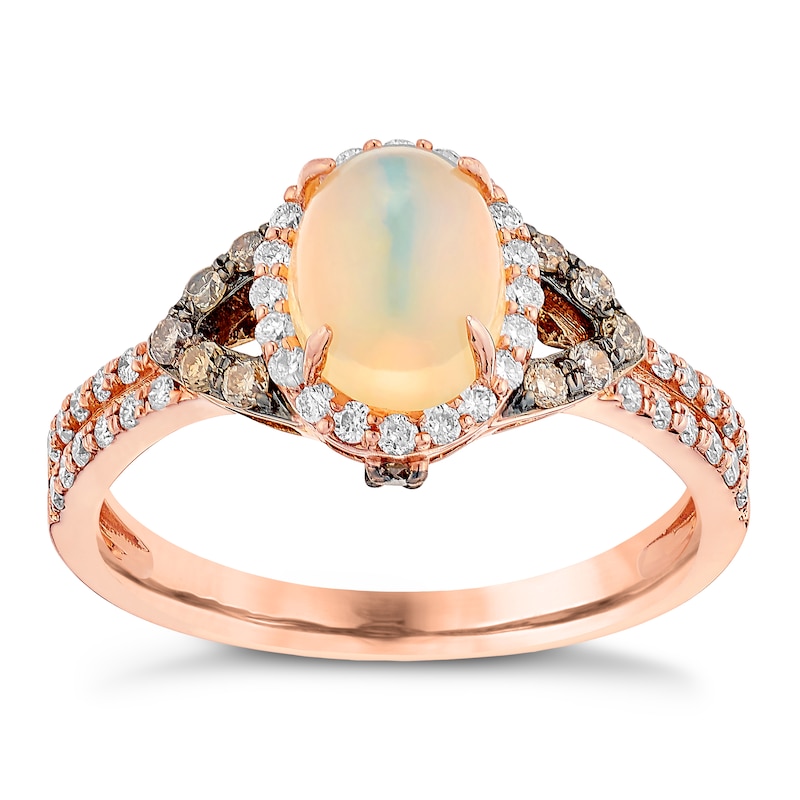 Le Vian 14ct Strawberry Gold 0.43ct Diamond & Opal Ring