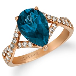 Le Vian 14ct Strawberry Gold Topaz & 0.37ct Diamond Ring