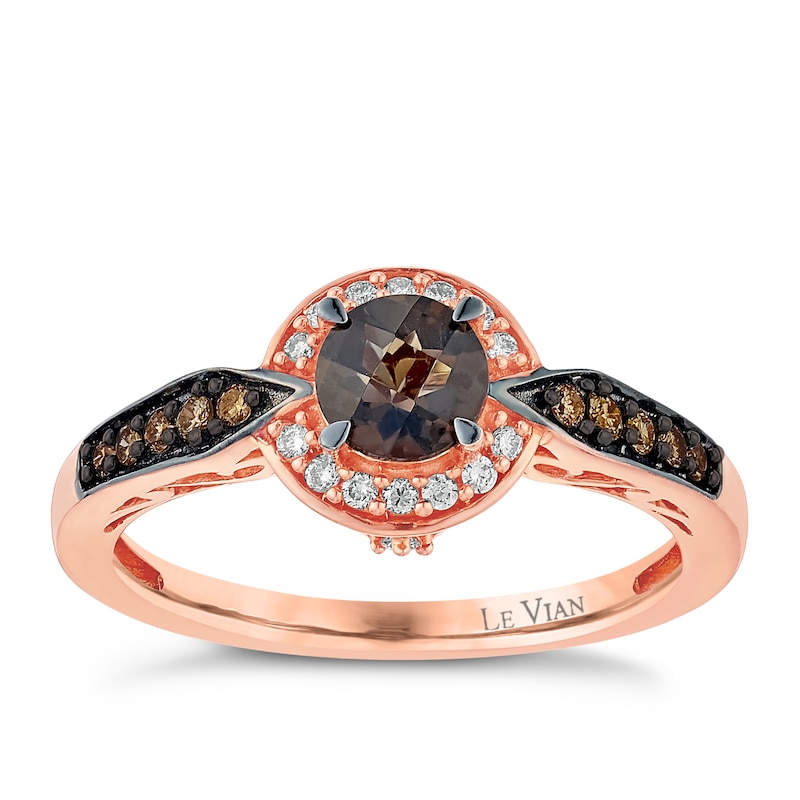 Main Image 1 of Le Vian 14ct Strawberry Gold Quartz & 0.18ct Diamond Ring