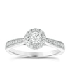 Thumbnail Image 1 of 9ct White Gold 0.25ct Diamond Illusion Set Solitaire Halo Ring
