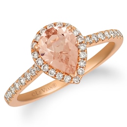 Le Vian 14ct Strawberry Gold Morganite & 0.29ct Diamond Ring