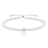 Thumbnail Image 1 of Sterling Silver Beaded Heart Bolo Bracelet