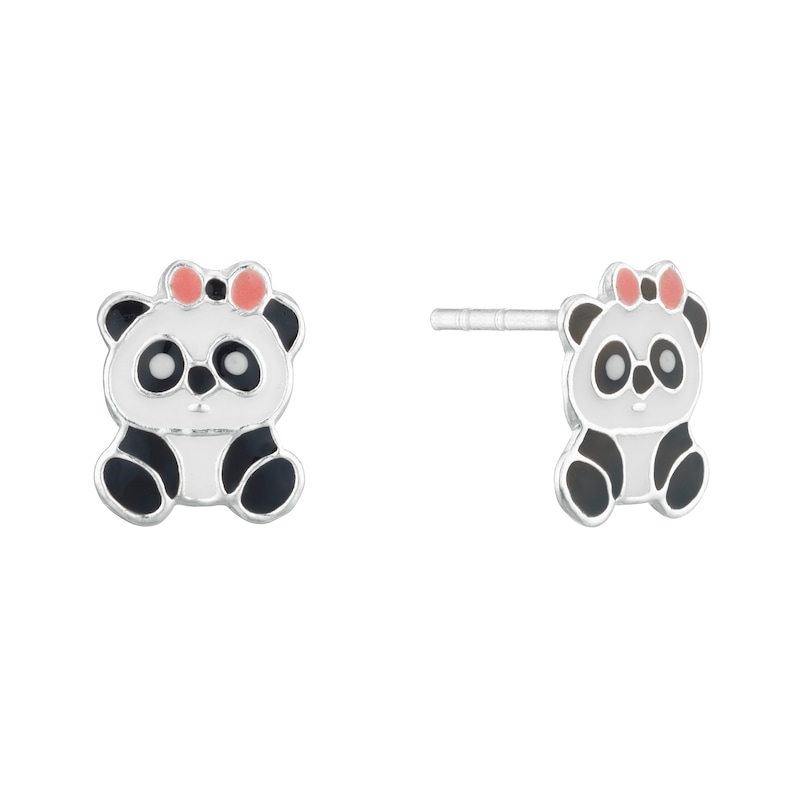 Children's Sterling Silver Panda Stud Earrings