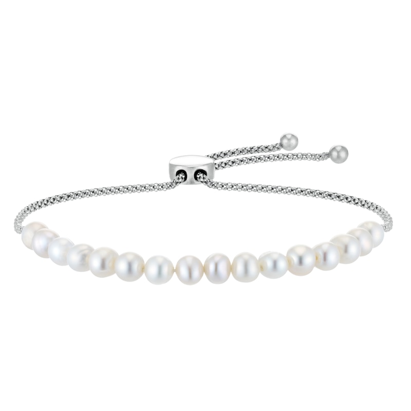 Main Image 1 of Sterling Silver Freshwater Pearl Bolo Bracelet