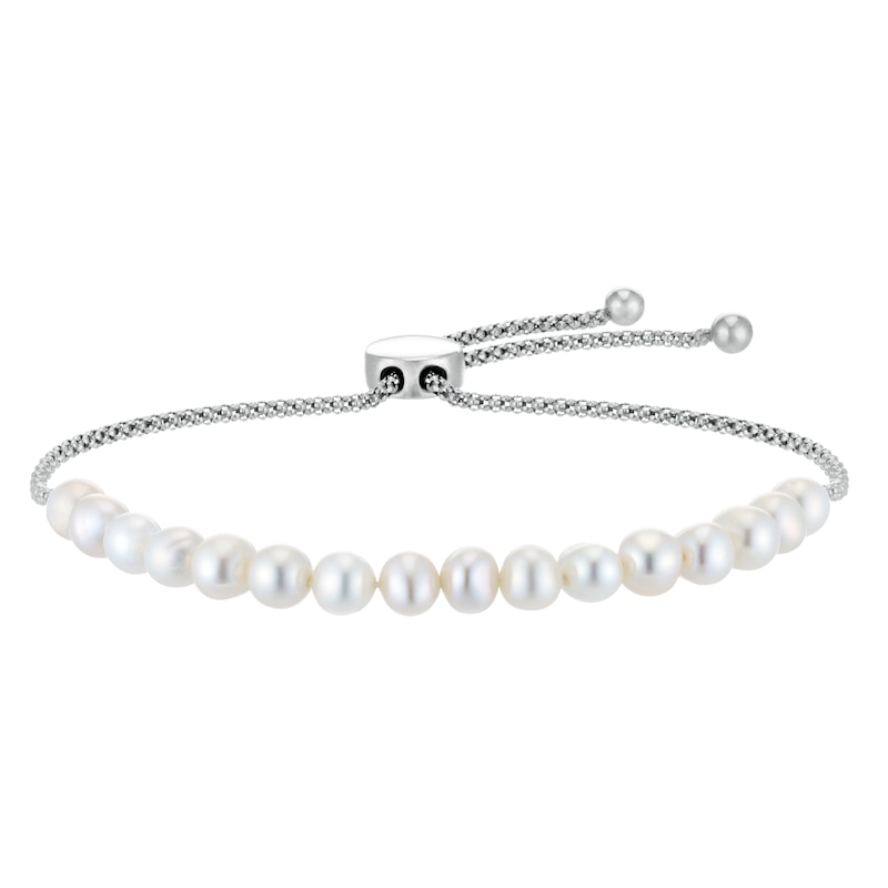 Sterling Silver Freshwater Pearl Bolo Bracelet