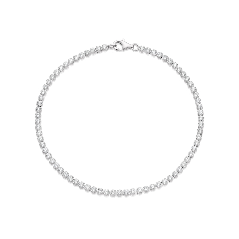 Main Image 1 of Sterling Silver Stone Set Tennis Bracelet