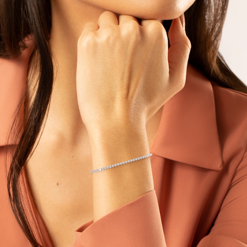 Main Image 5 of Sterling Silver Stone Set Tennis Bracelet