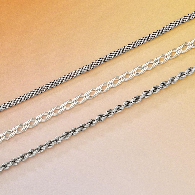 Sterling Silver 7.25 Inch Rope Bracelet