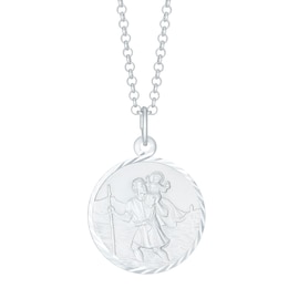Silver 20 inches Belcher Chain & St Christopher Pendant