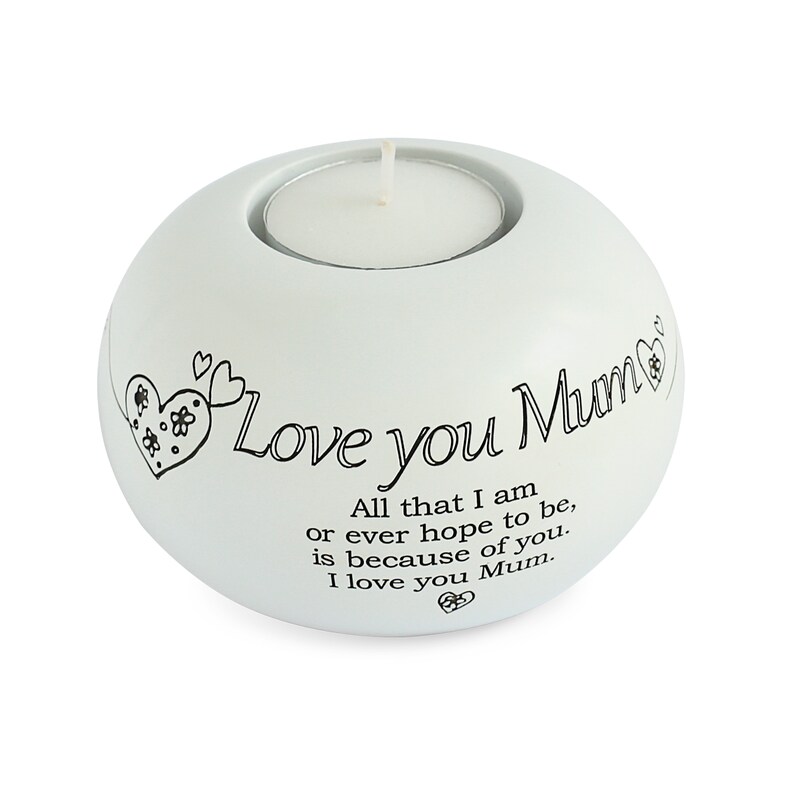 Main Image 1 of Said With Sentiment Love You Mum Tea Light Candle Holder