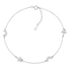Thumbnail Image 1 of Sterling Silver Crystal Star & Moon Anklet
