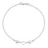 Thumbnail Image 1 of Sterling Silver Three Hearts Anklet