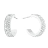 Thumbnail Image 0 of Sterling Silver Crystal Half Hoop Earrings