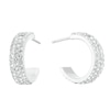 Thumbnail Image 1 of Sterling Silver Crystal Half Hoop Earrings