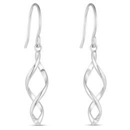 Sterling Silver Twisting Drop Earrings