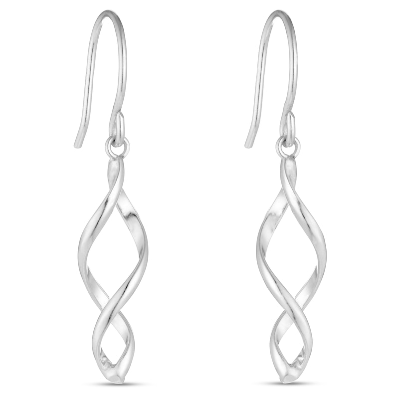 Sterling Silver Twisting Drop Earrings