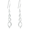Thumbnail Image 0 of Sterling Silver Twisted Cubic Zirconia Drop Earrings