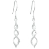 Thumbnail Image 1 of Sterling Silver Twisted Cubic Zirconia Drop Earrings