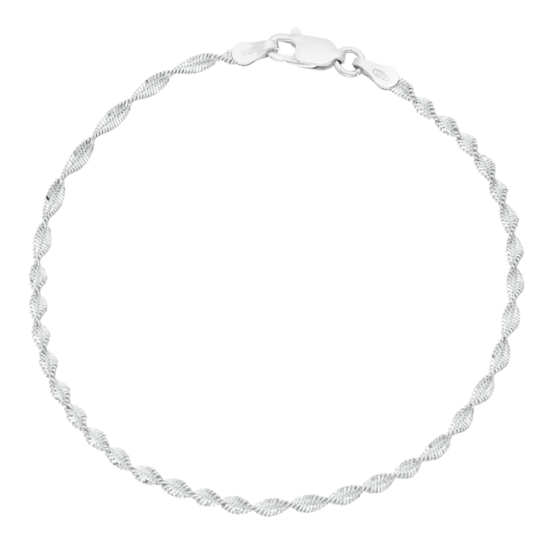 Sterling Silver Twisted Herringbone Bracelet | H.Samuel