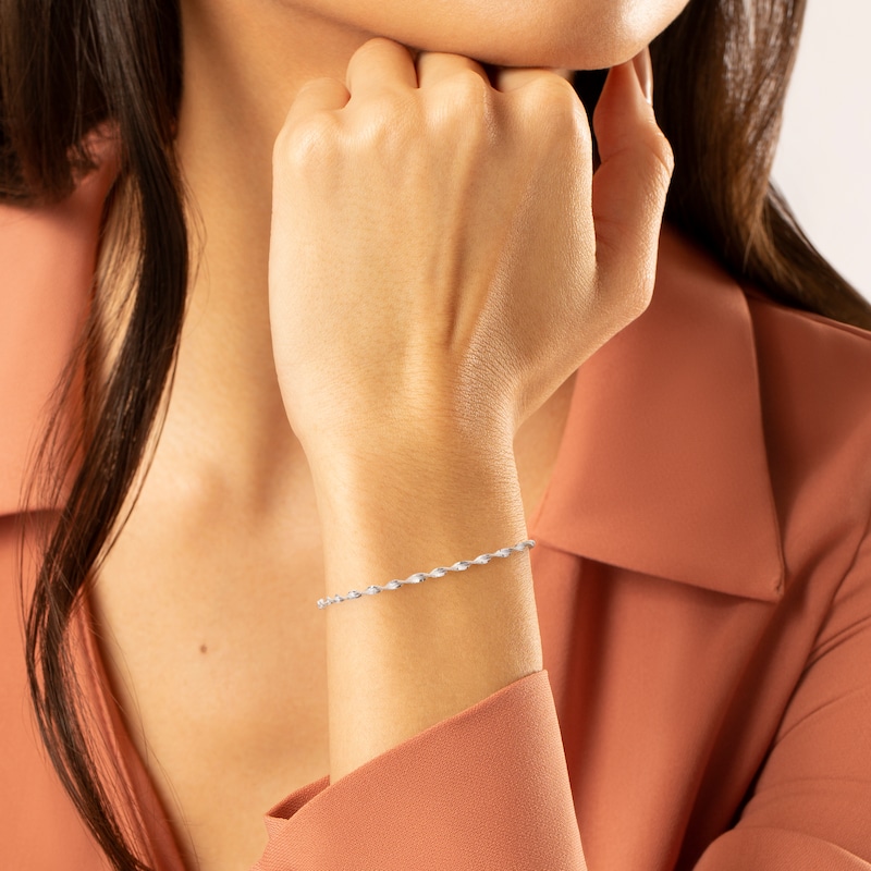 Main Image 2 of Sterling Silver Twisted Herringbone Bracelet