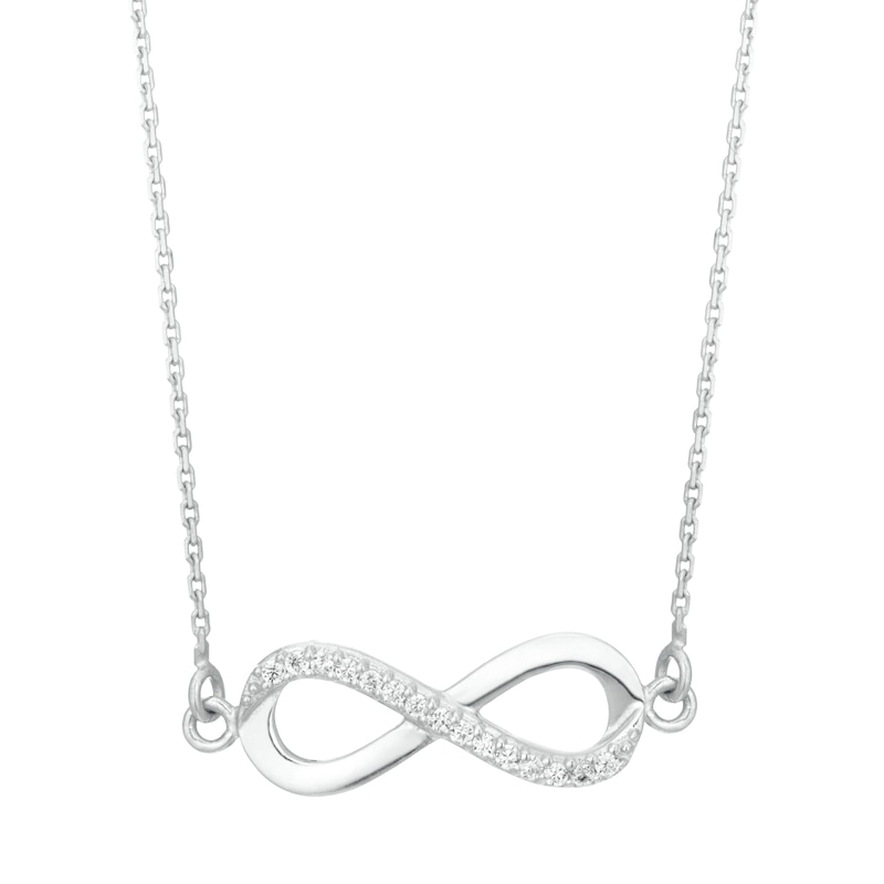 Main Image 1 of Sterling Silver Cubic Zirconia Infinity Pendant