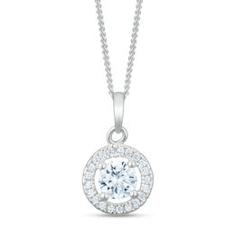 Sterling Silver Cubic Zirconia Round Pendant