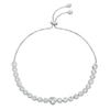 Thumbnail Image 1 of Sterling Silver Rhodium Cubic Zirconia Heart Bolo Bracelet