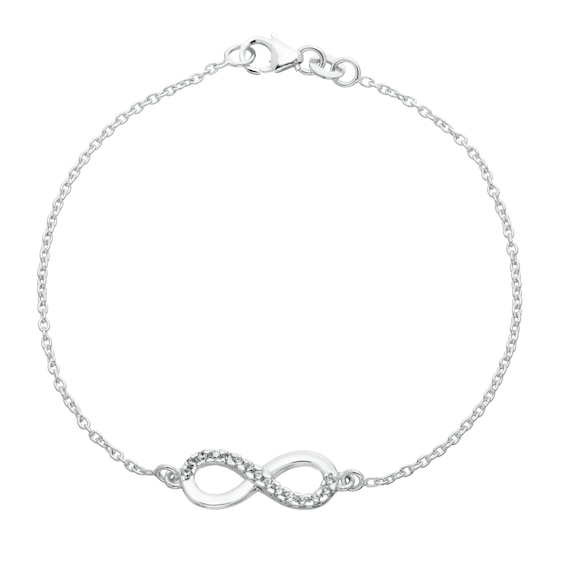 Sterling Silver Cubic Zirconia Infinity Bracelet