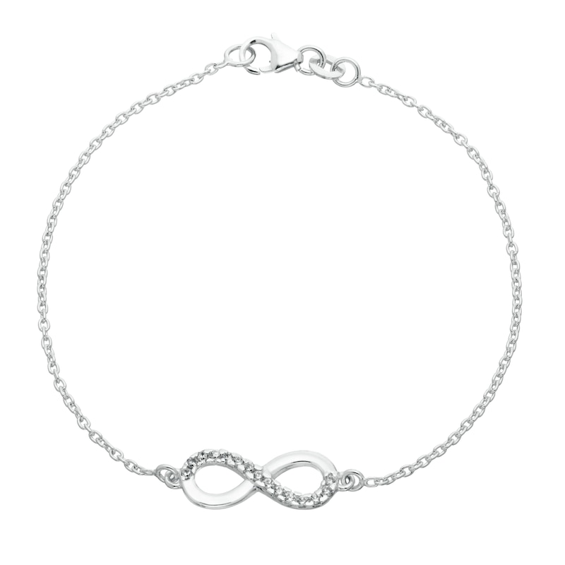 Main Image 1 of Sterling Silver Cubic Zirconia Infinity Bracelet