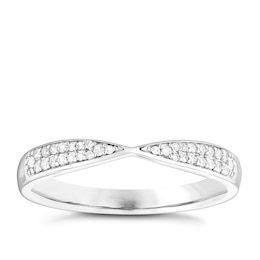 9ct White Gold 0.10ct Diamond Band