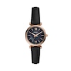 Thumbnail Image 0 of Fossil Ladies' Rose Gold Tone Black Leather Strap Watch