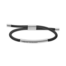 Armani Exchange Stainless Steel & Fabric Adjustable Bracelet