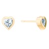 Thumbnail Image 1 of 9ct Yellow Gold Cubic Zirconia Rubover Heart Studs